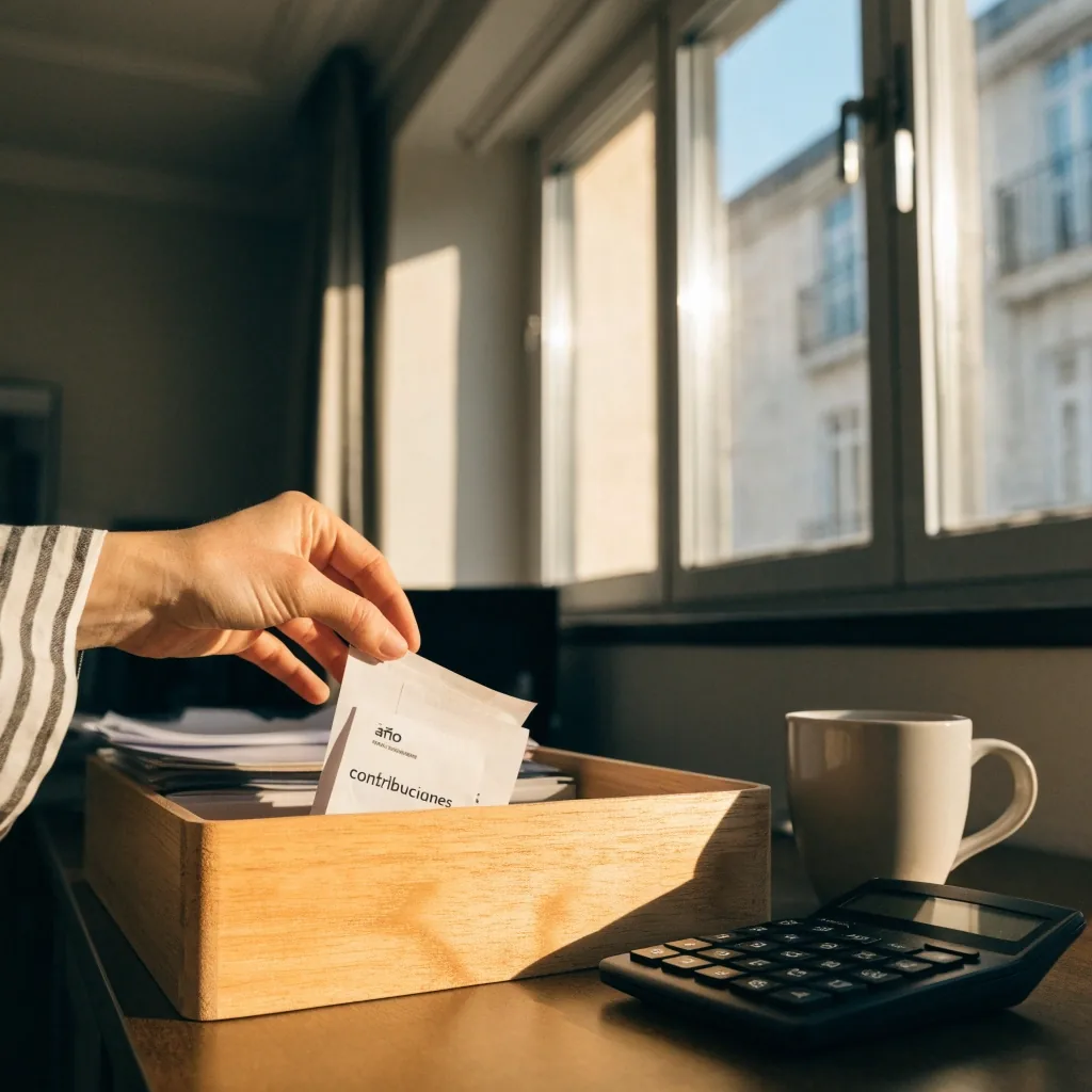 Manos anotando en un cuaderno en una mesa de madera con luz dorada lateral